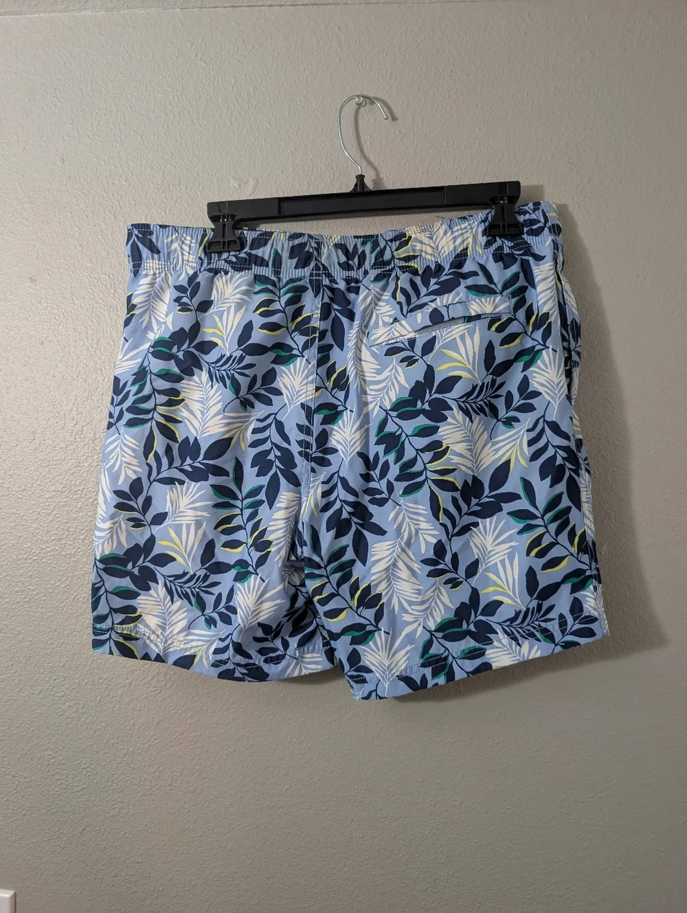 Nautica Light Blue Tropical Leaf Swim Trunks